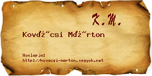 Kovácsi Márton névjegykártya