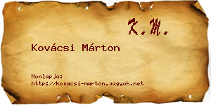 Kovácsi Márton névjegykártya