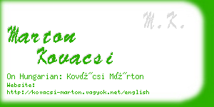 marton kovacsi business card